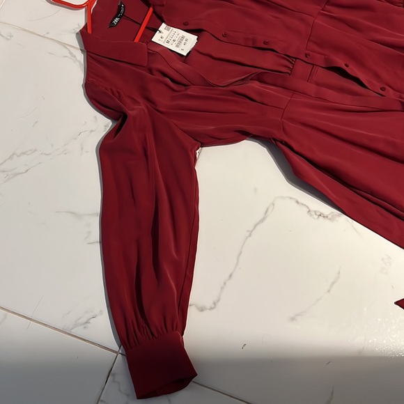 Brand new Zara size Medium cotton color burgundy. - Picture 2 of 4